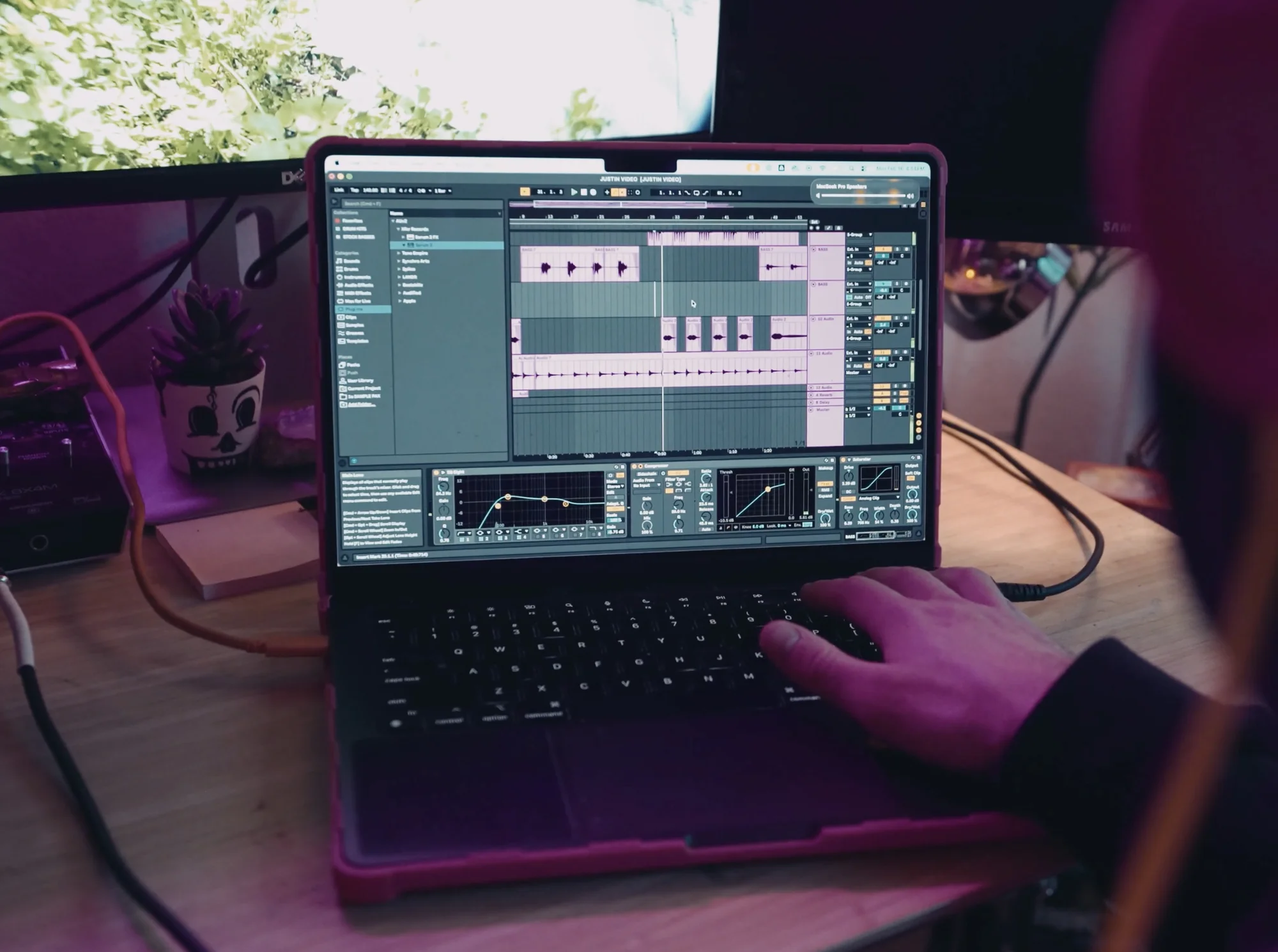 Music production and songwriting session
